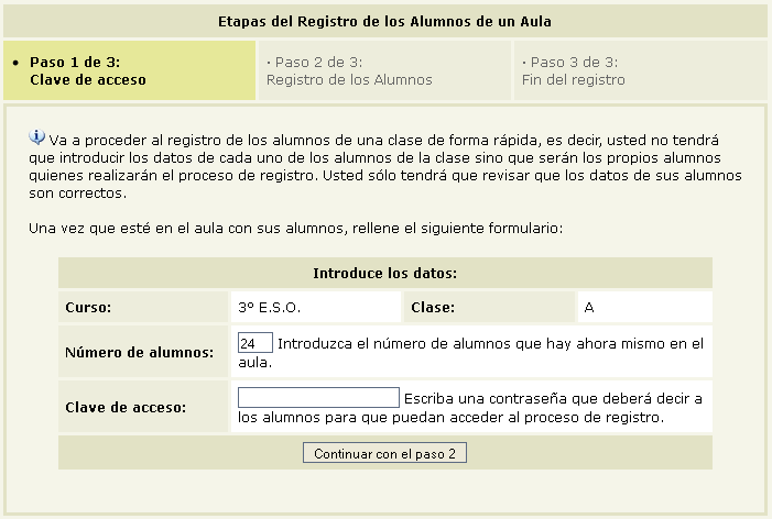 Registro de Alumnos en un Aula
